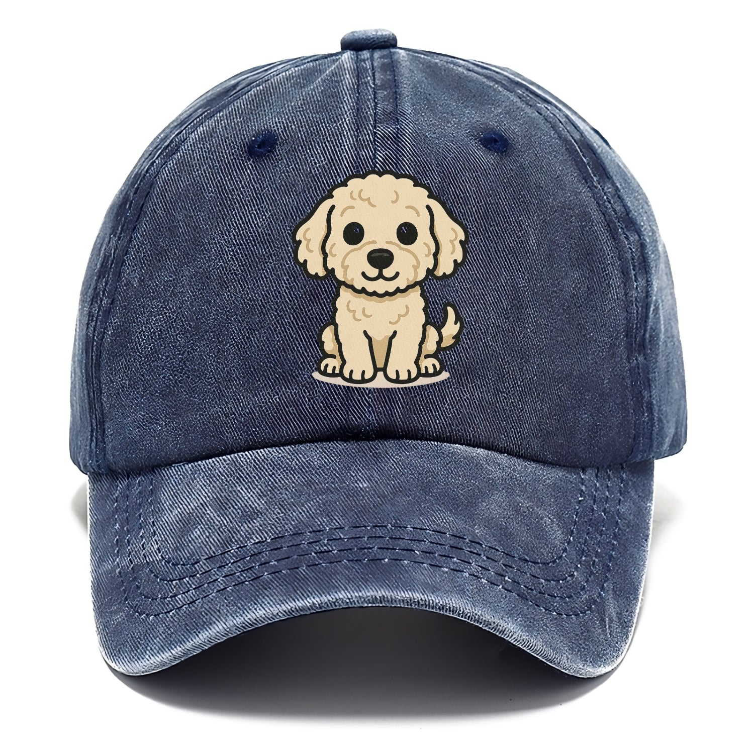 labradoodle curly cream sitting pose portrait design Hat