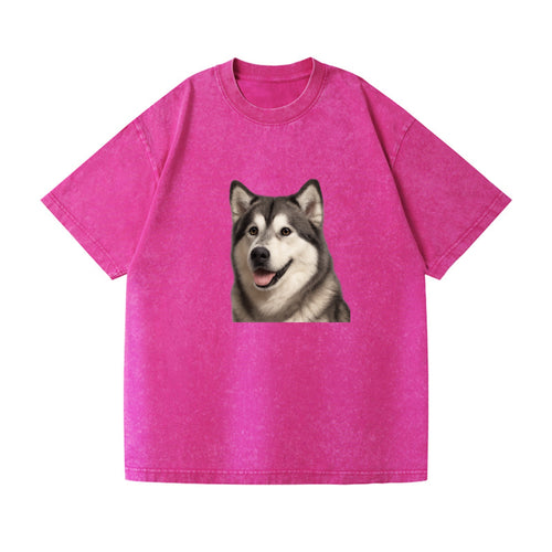 Alaskan Malamute Portrait Design Vintage T-shirt