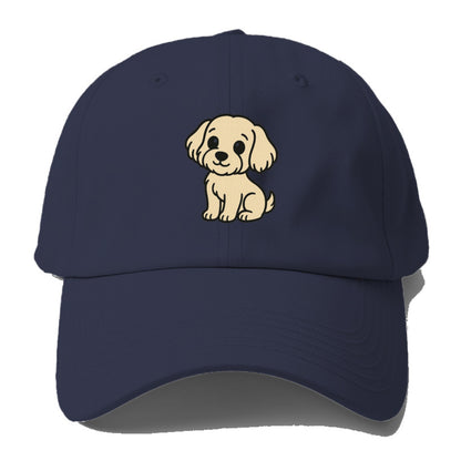 havanese cream colored sitting pose portrait design Hat