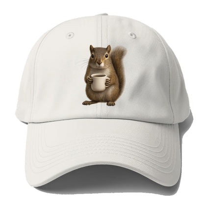 squirrel holding coffee cup art Hat