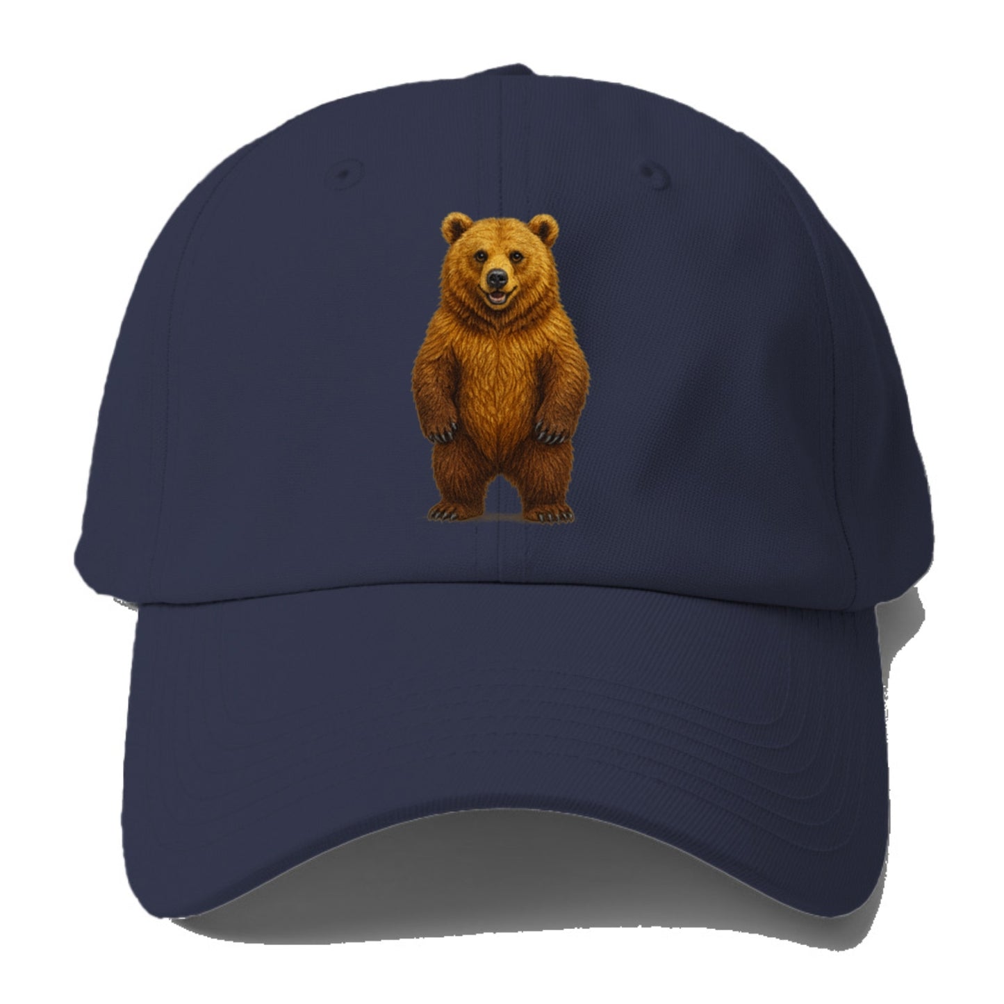 detailed brown bear on yellow background Hat