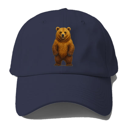 detailed brown bear on yellow background Hat