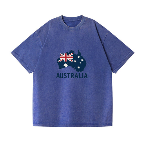 Australian Flag And Map Vintage T-shirt
