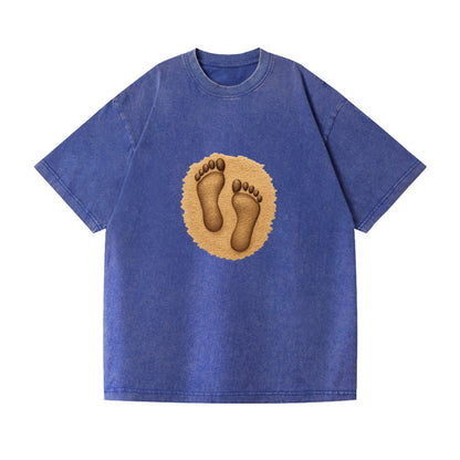 footprints in the sand sepia tone Hat