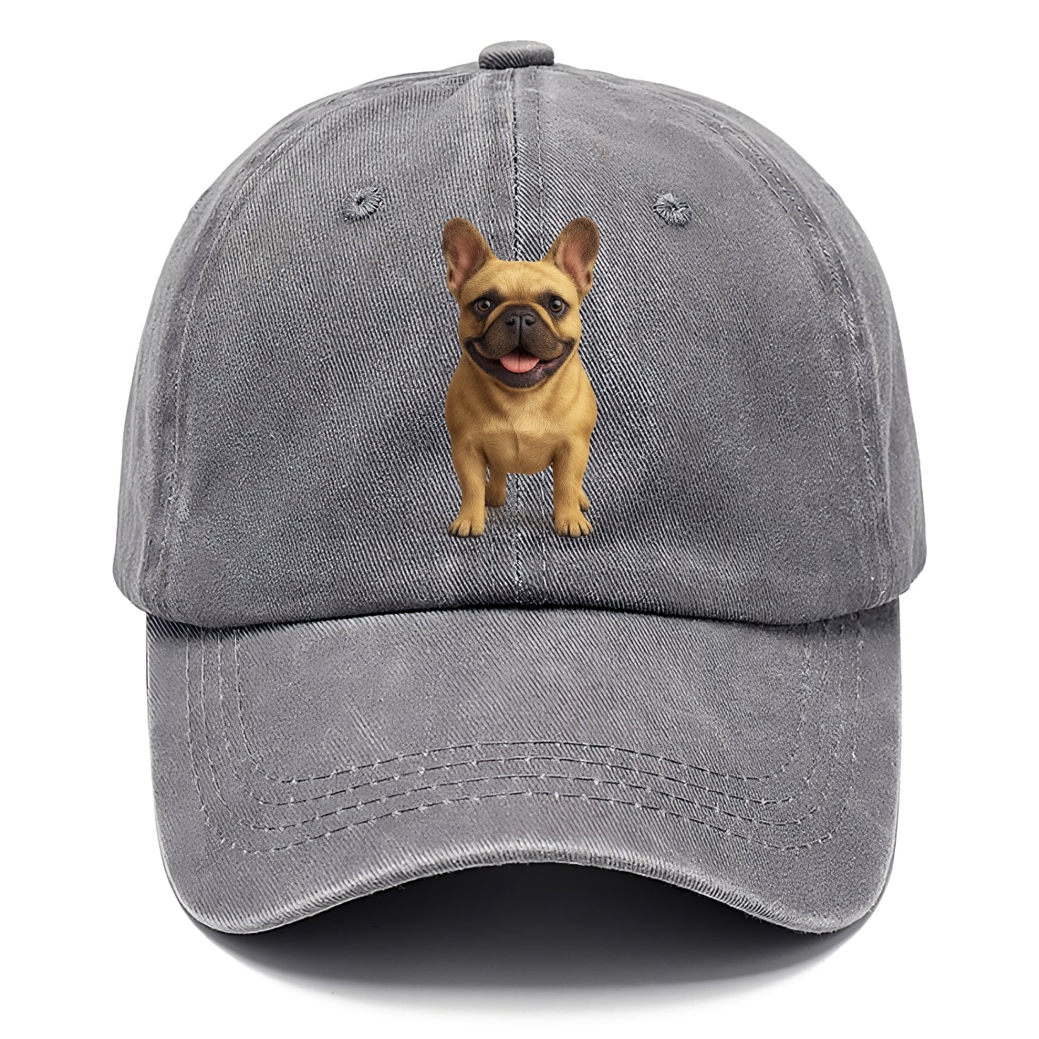 smiling french bulldog portrait hat design Hat