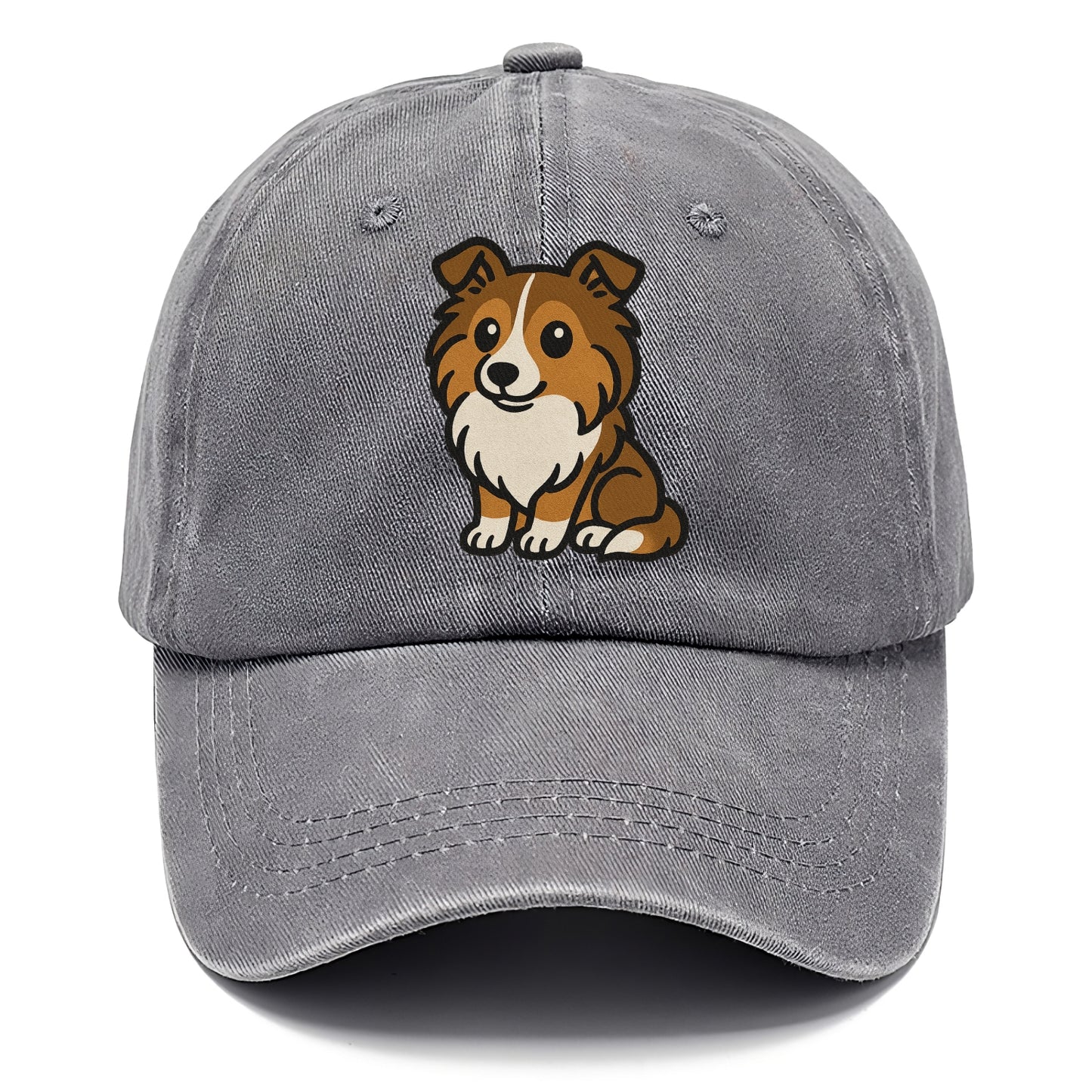shetland sheepdog sable and white sitting pose portrait design Hat
