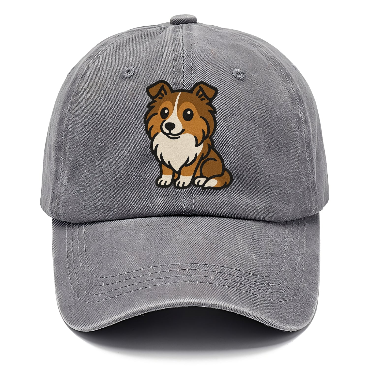 shetland sheepdog sable and white sitting pose portrait design Hat