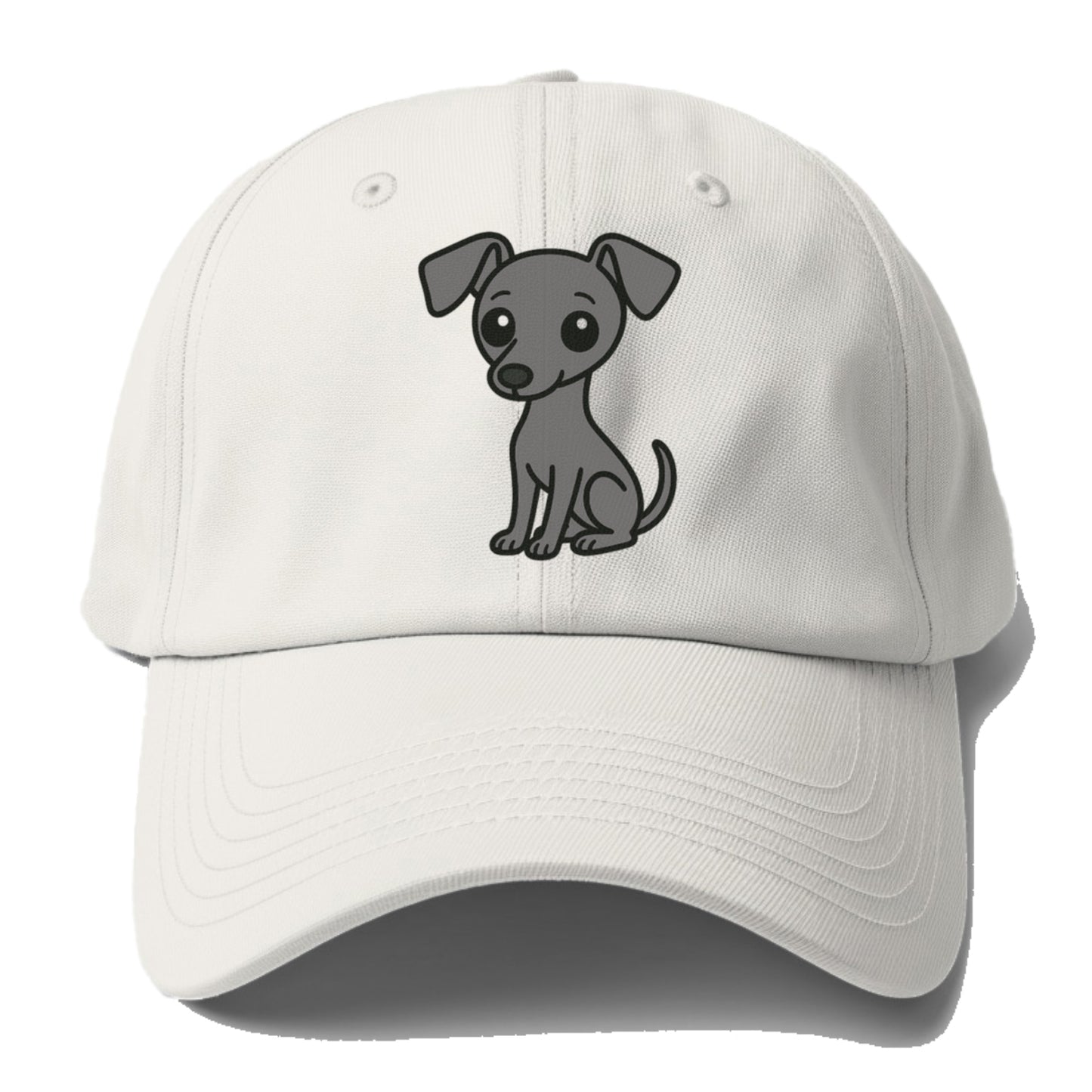 italian greyhound gray sitting pose with thin build portrait design Hat