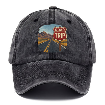 american road trip scenic embroidery Hat