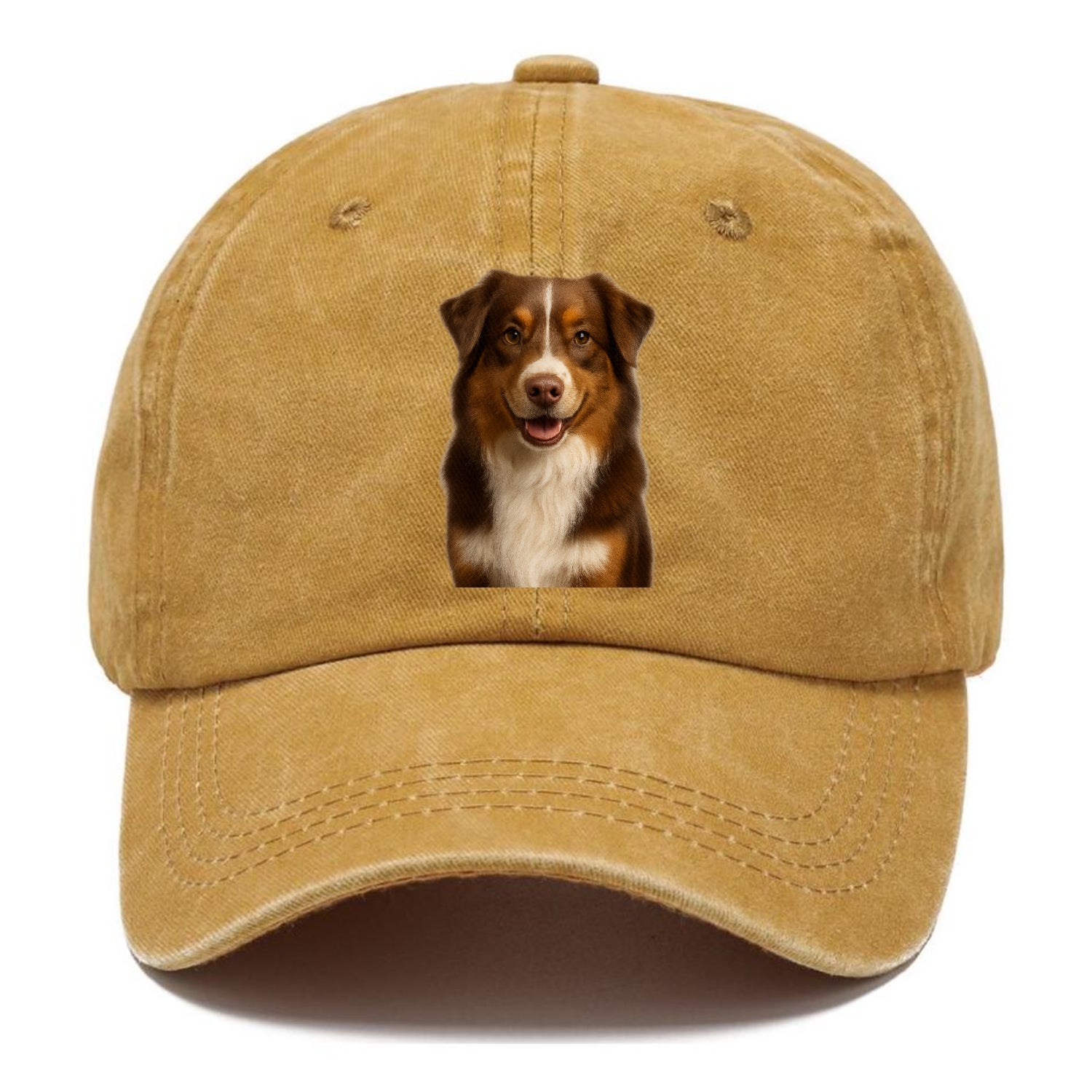 red tri australian shepherd portrait design Hat
