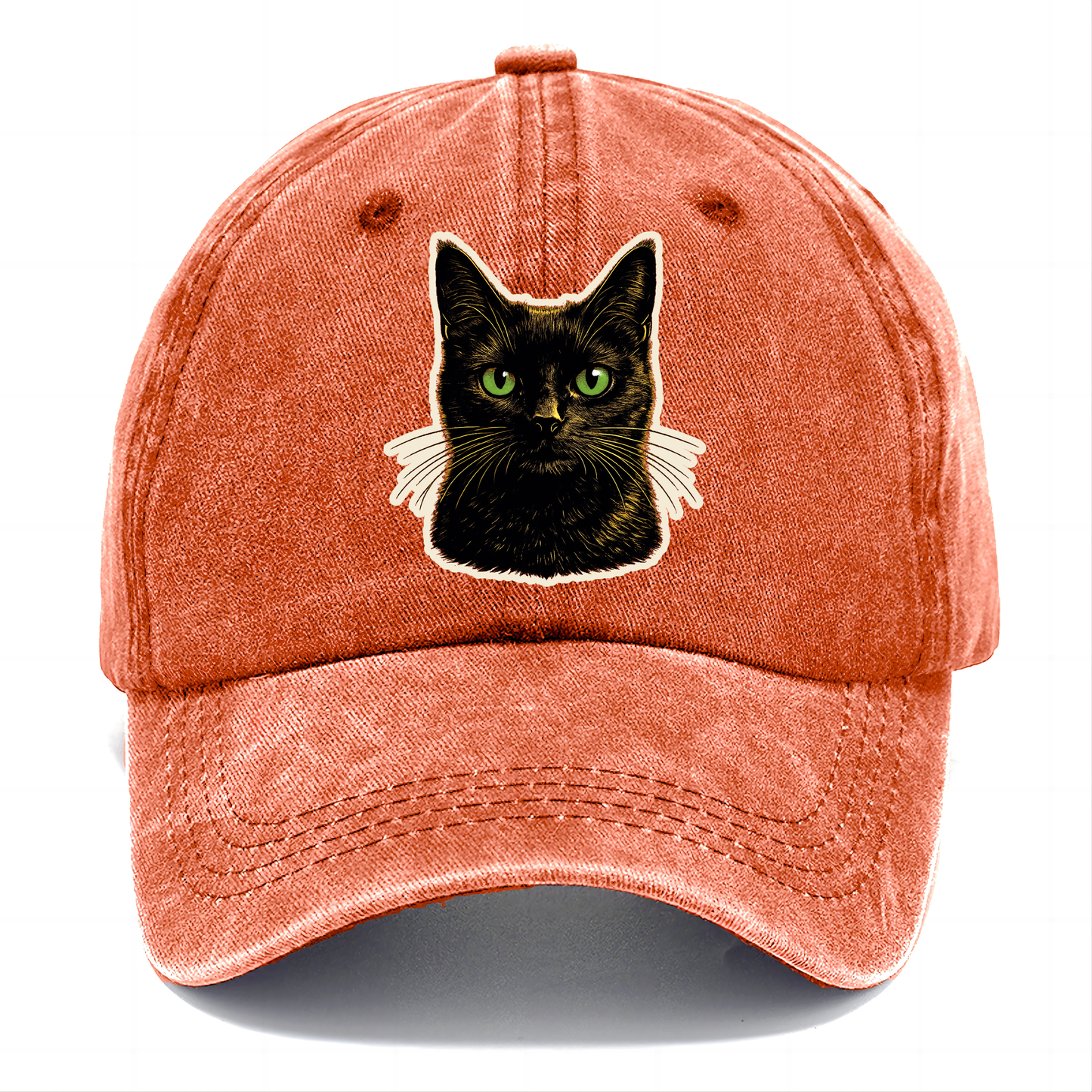 Green Eyed Black Cat Classic Cap