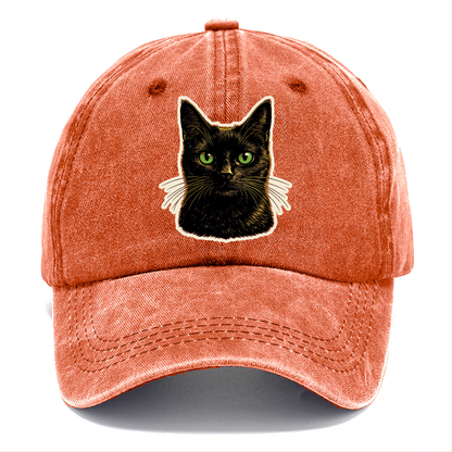 Green Eyed Black Cat Classic Cap