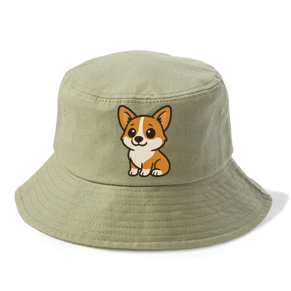 corgi orange and white sitting pose with short legs portrait design Hat