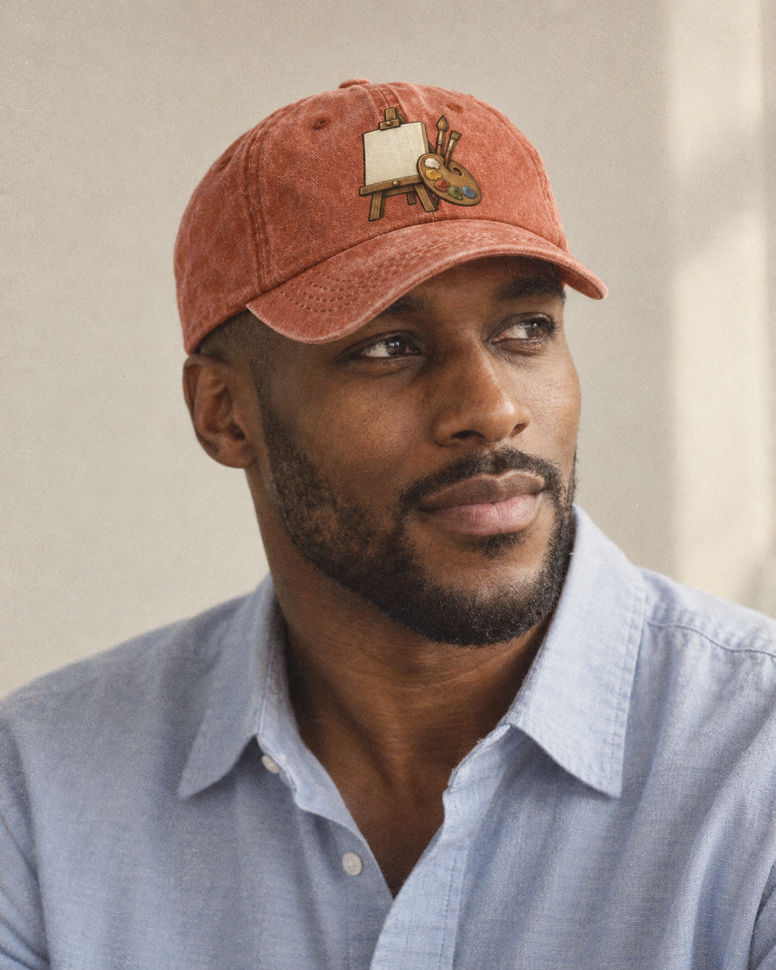 Model wearing the cap