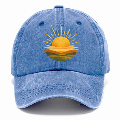 golden sunrise horizon Hat