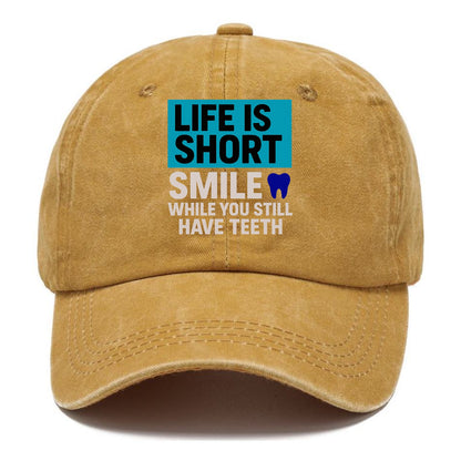 life short smile while Hat