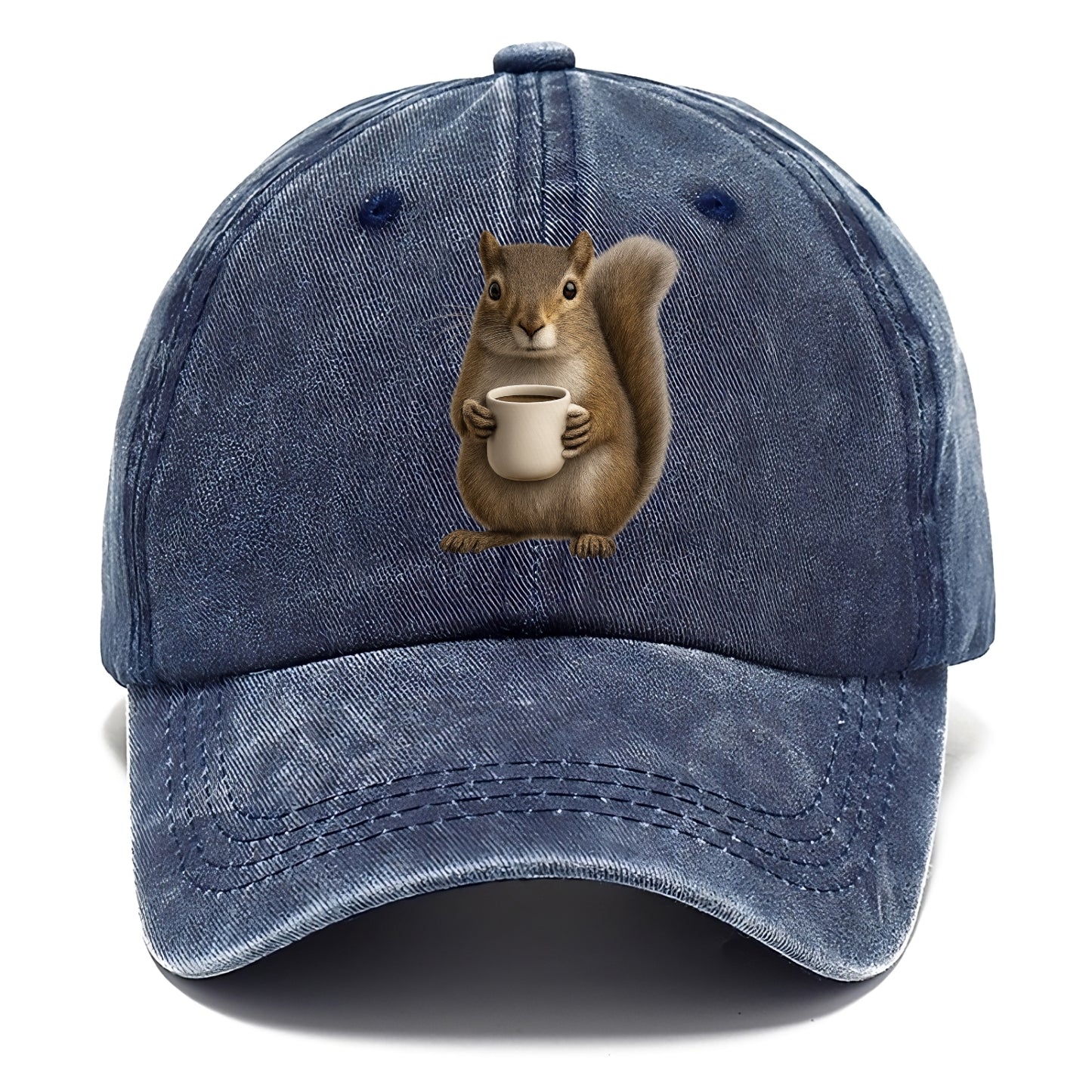 squirrel holding coffee cup art Hat