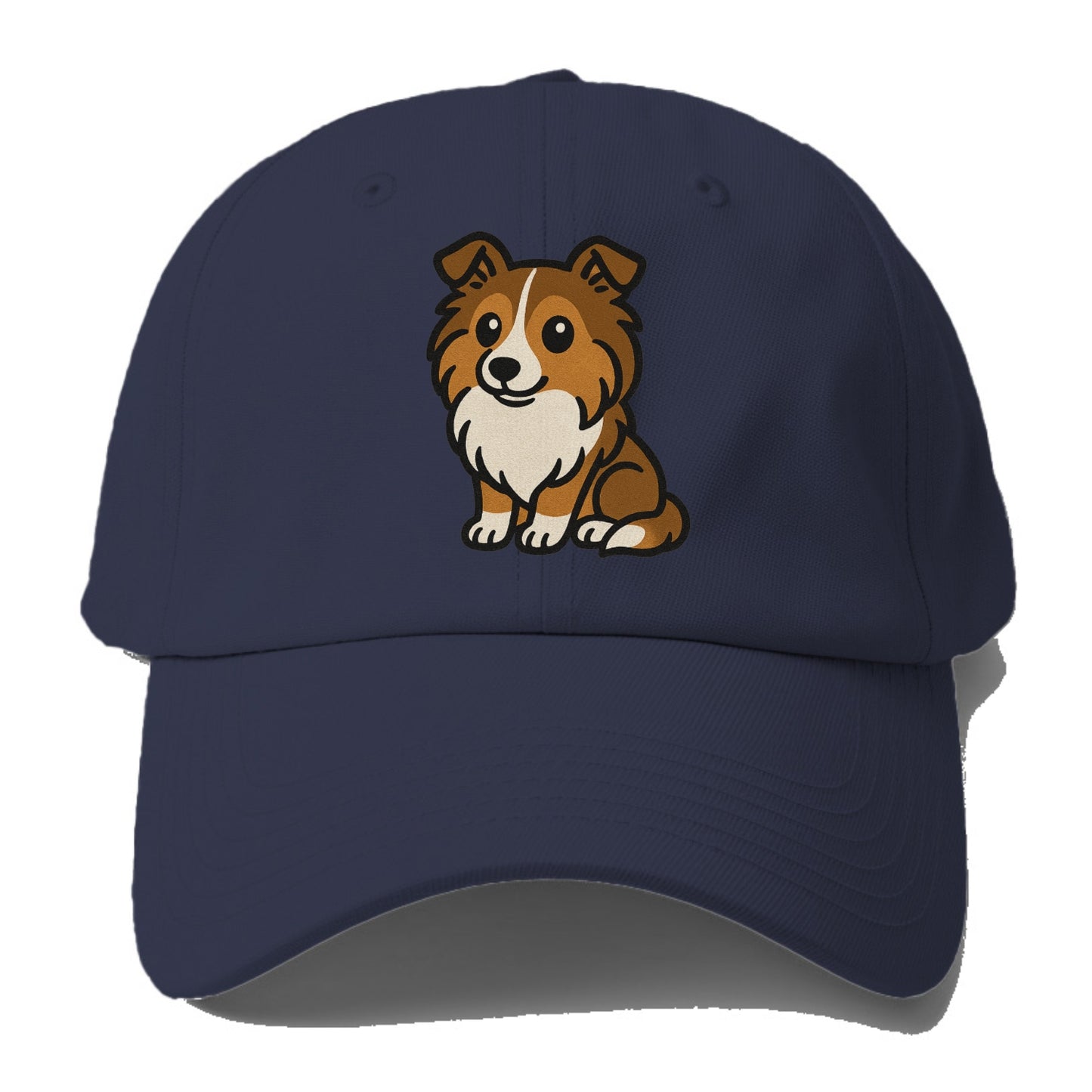 shetland sheepdog sable and white sitting pose portrait design Hat