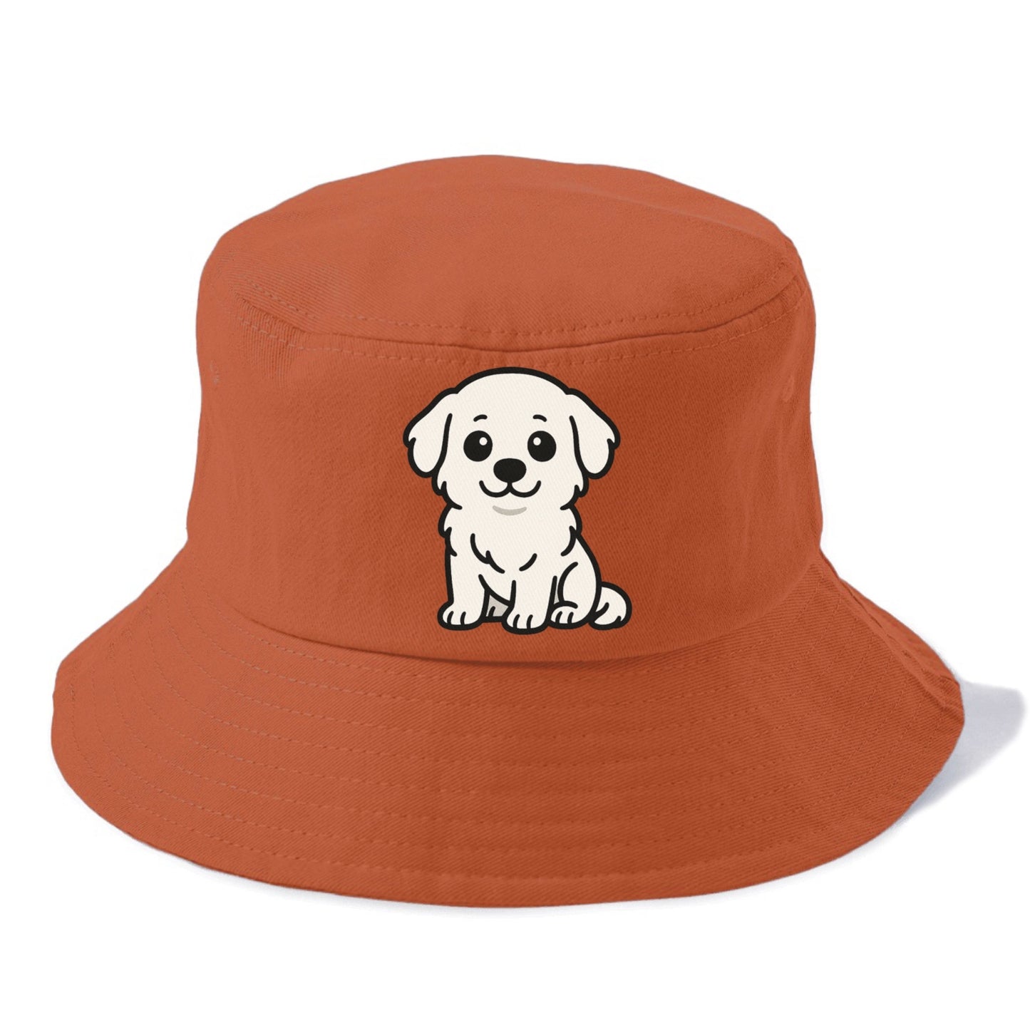 Great Pyrenees White Fluffy Sitting Pose Portrait Design Hat