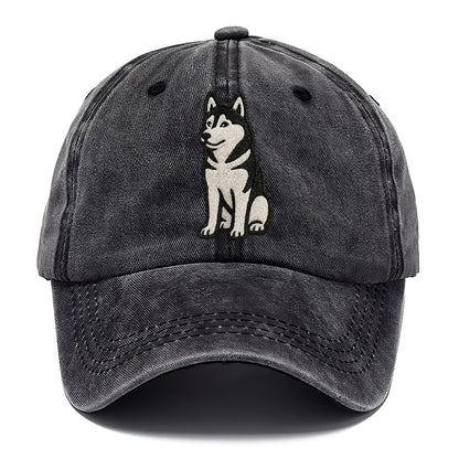 siberian-husky-black-white-loyal-spirit Hat
