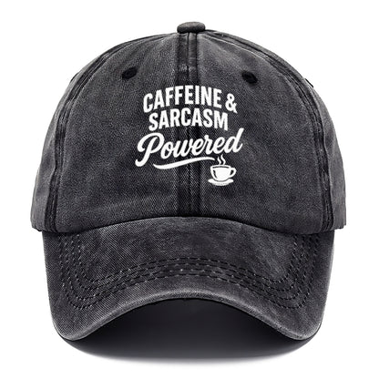 caffeine and sarcasm powered design Hat