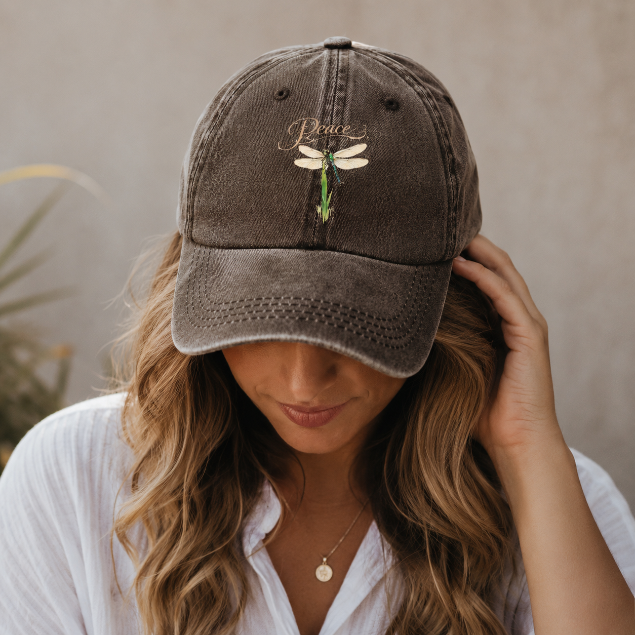 Peace Dragonfly Grass Classic Cap – editorial product image