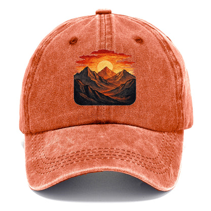 fiery mountains and sunset vista Hat