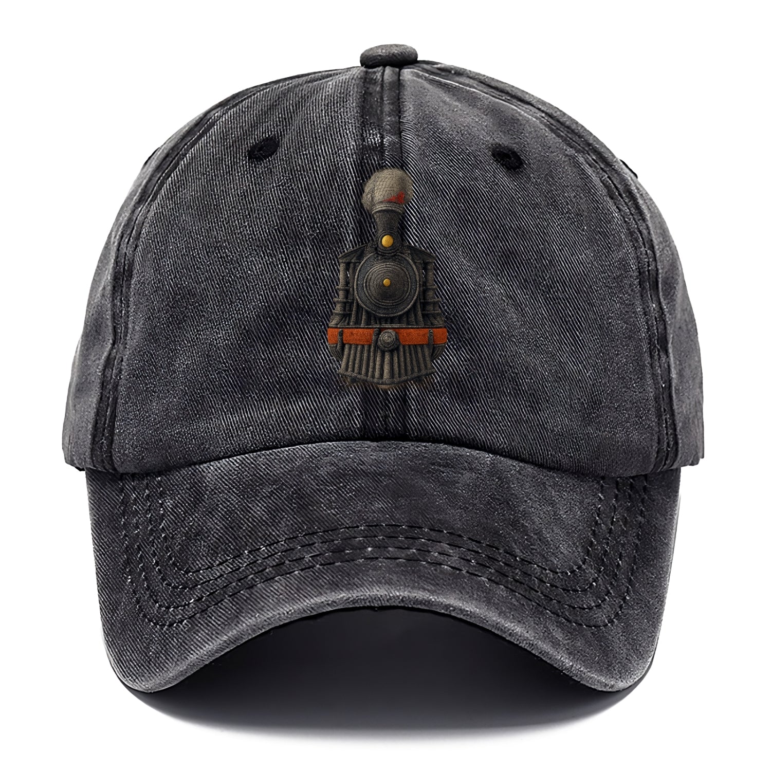 steam engine textured train illustration Hat