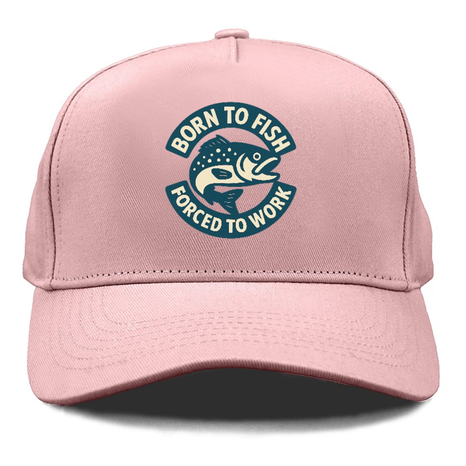 born to fish forced to work Hat