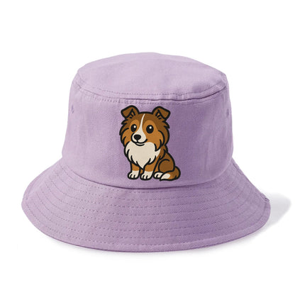 shetland sheepdog sable and white sitting pose portrait design Hat