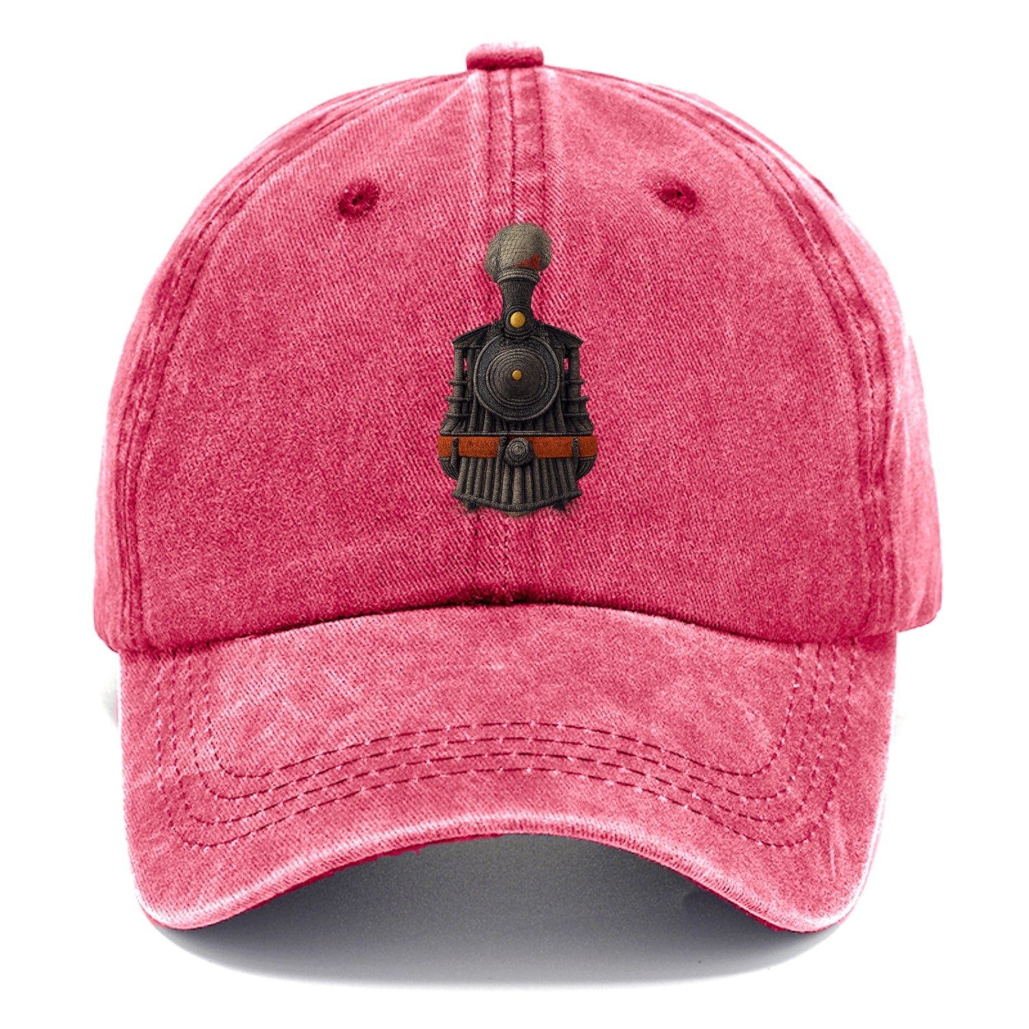steam engine textured train illustration Hat
