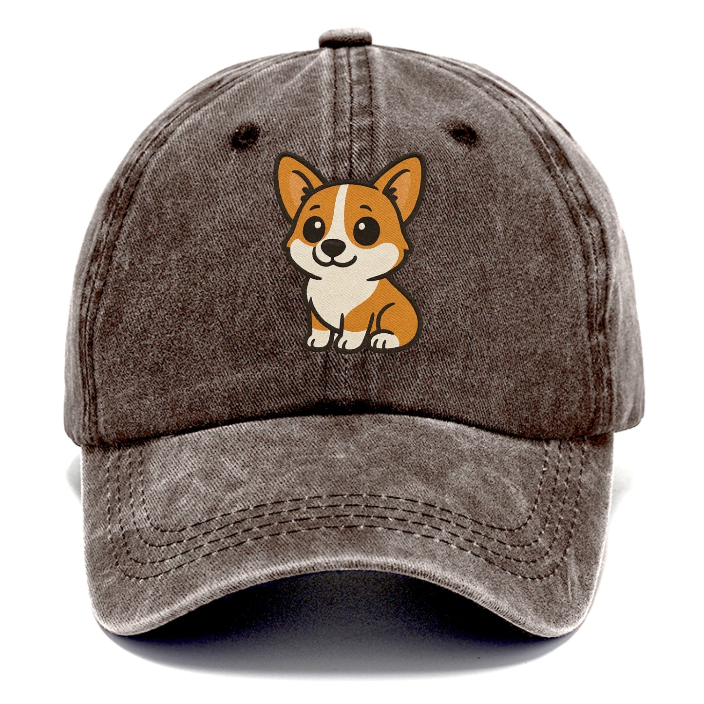 corgi orange and white sitting pose with short legs portrait design Hat