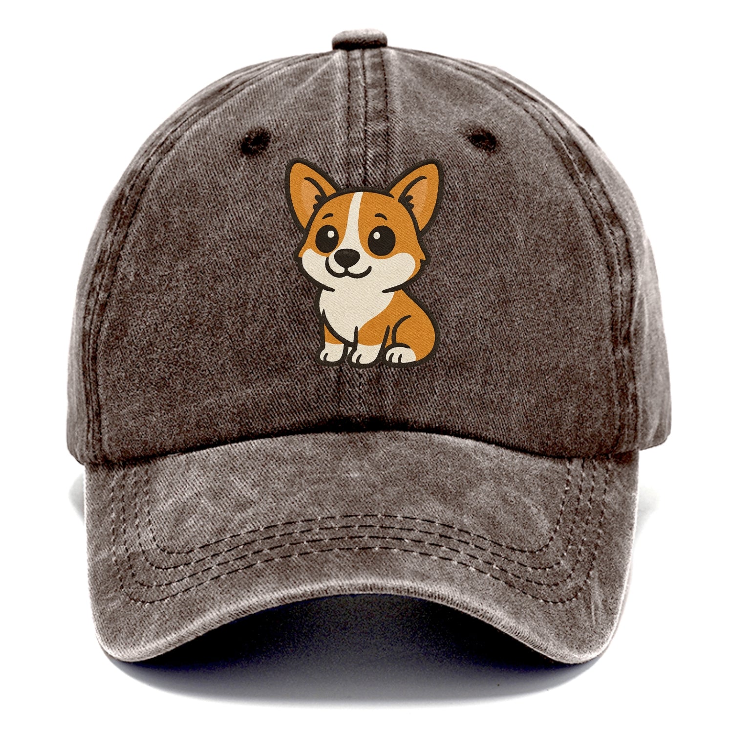 corgi orange and white sitting pose with short legs portrait design Hat
