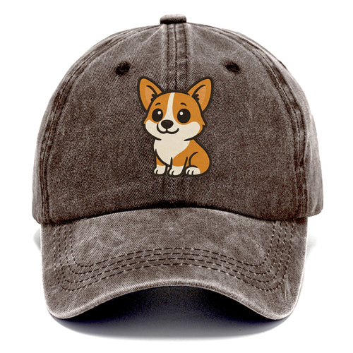 Corgi Orange And White Sitting Pose With Short Legs Portrait Design Classic Cap