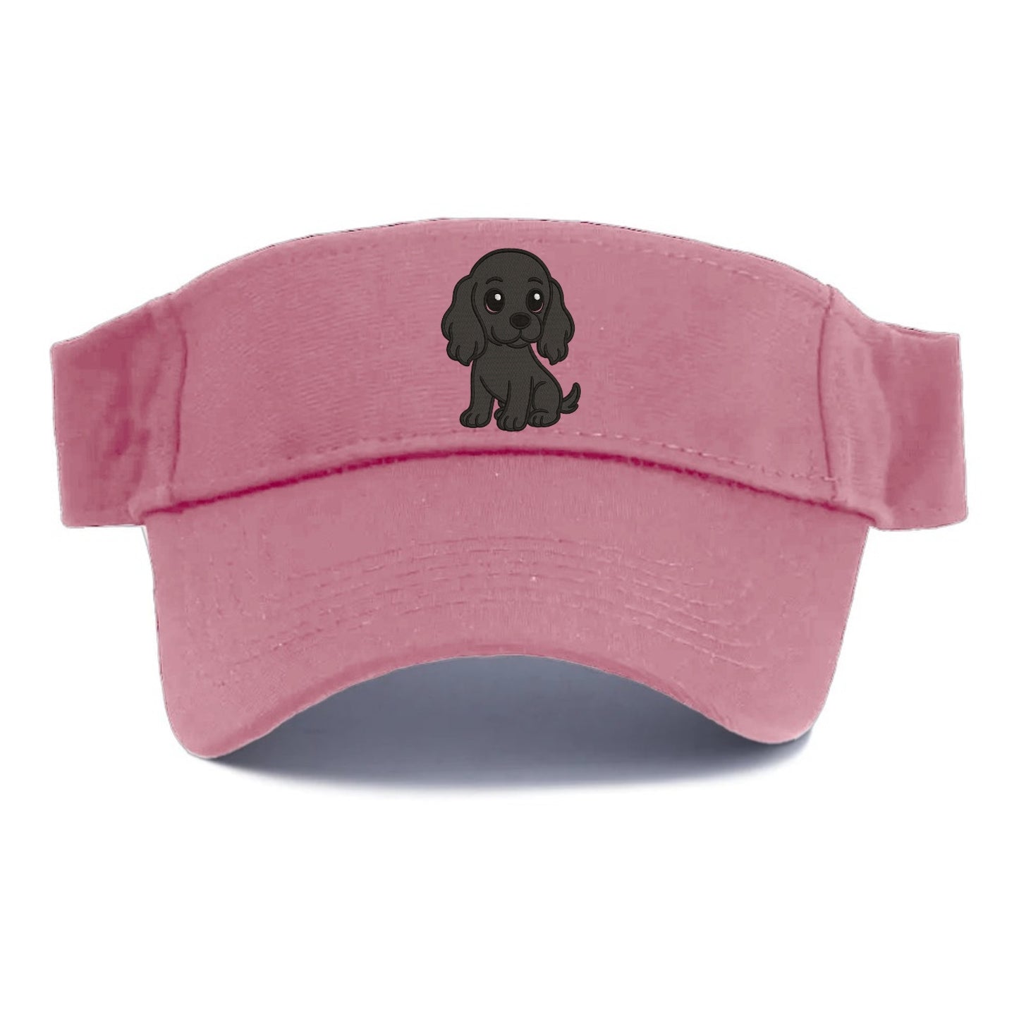 cocker spaniel black sitting pose with long ears portrait design Hat