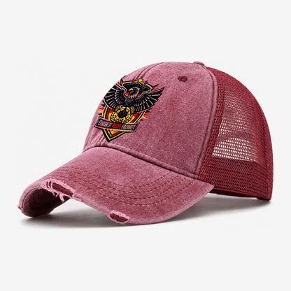 Einigkeit Recht Freiheit Crest Washed Trucker Hat – Wine Red