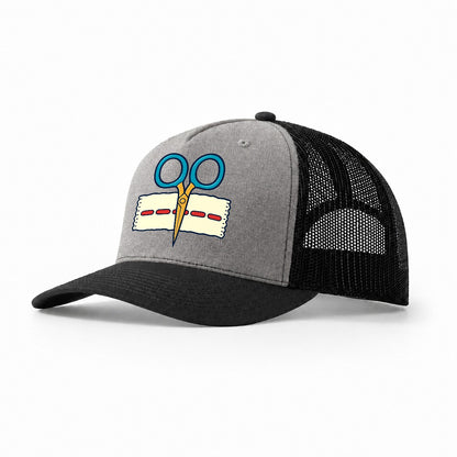 Scissors Study And Needlework Trucker Hat – Grey Black