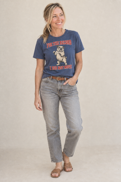 English Bulldog Dog Declarations Classic T-shirt – studio model photo