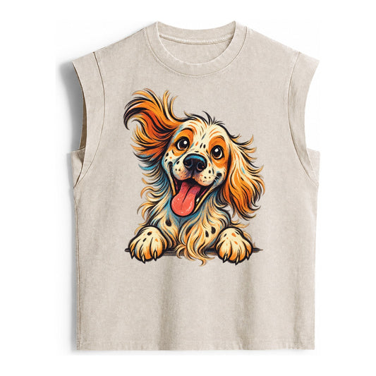 English Springer Spaniel - Vintage Washed Tank – Beige