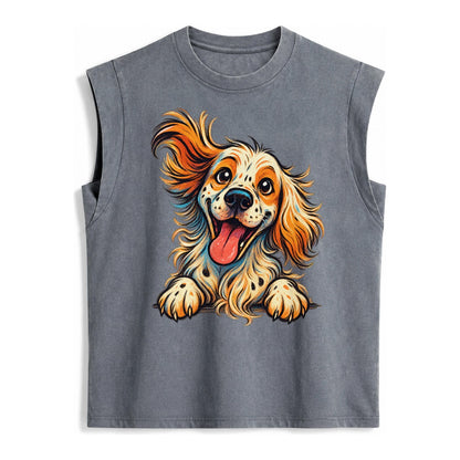English Springer Spaniel - Vintage Washed Tank – Grey