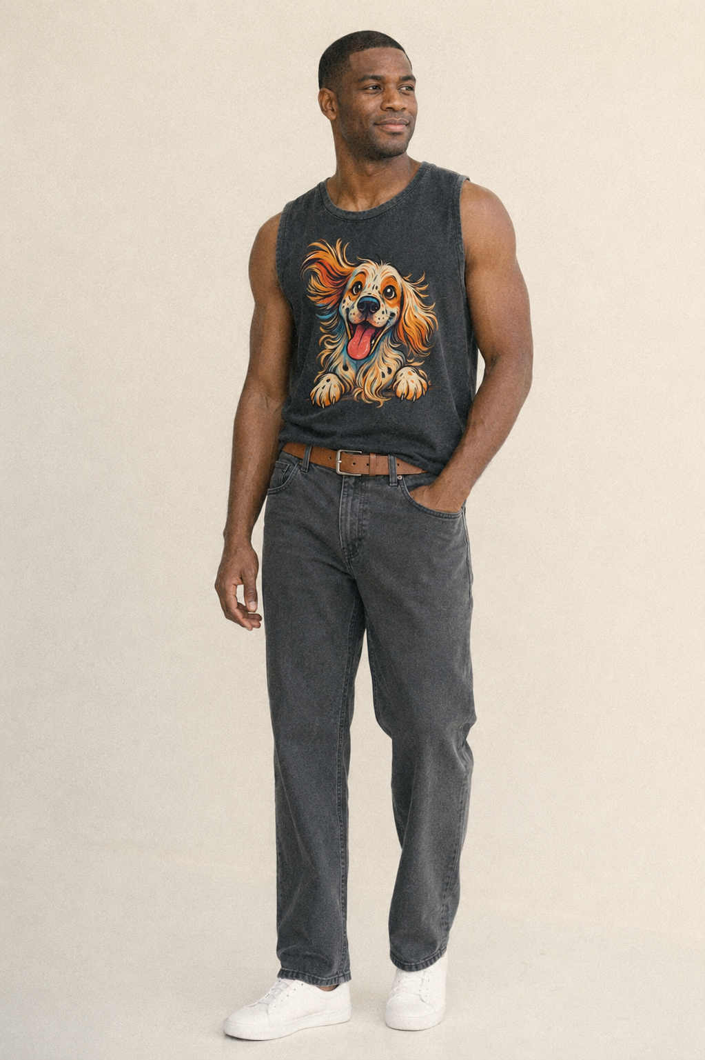 English Springer Spaniel - Vintage Washed Tank – studio model photo
