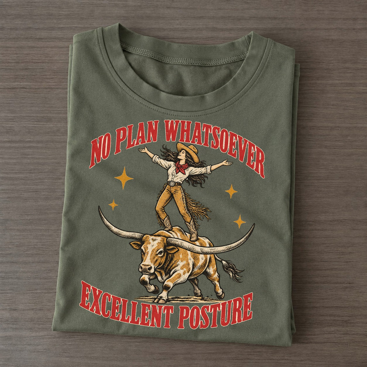 Excellent Posture Unhinged Affirmations Classic T-shirt – Army Green