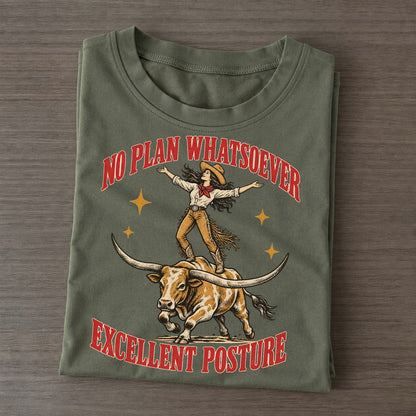 Excellent Posture Unhinged Affirmations Classic T-shirt – Army Green