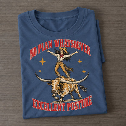 Excellent Posture Unhinged Affirmations Classic T-shirt – Twilight Navy