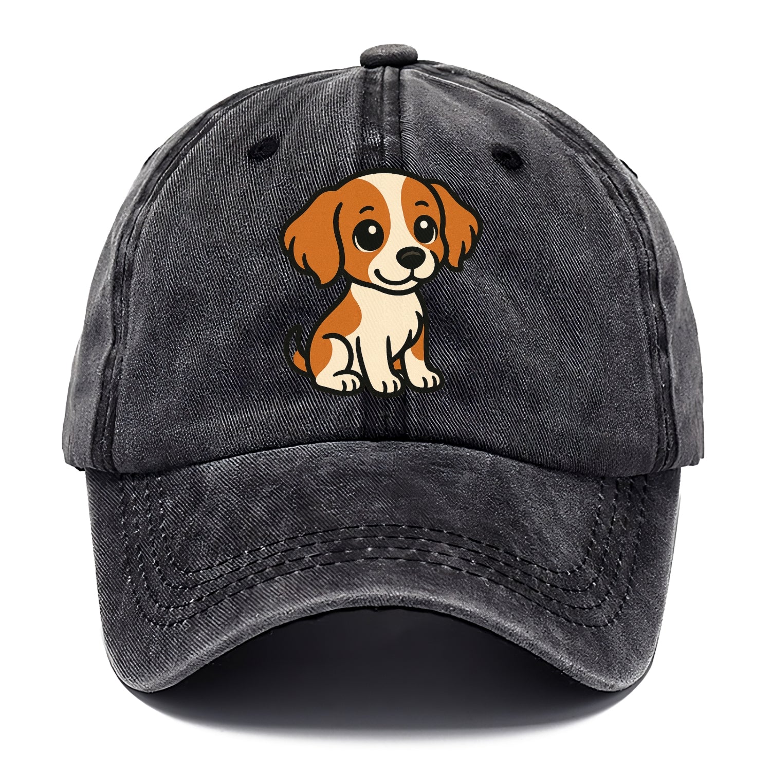brittany spaniel orange and white sitting pose portrait design Hat