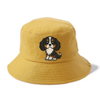 cavalier king charles spaniel tricolor sitting pose portrait design Hat