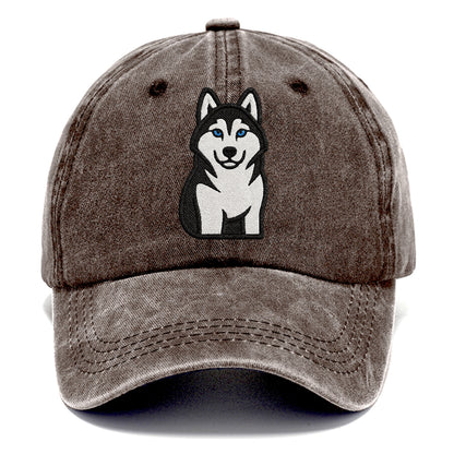 husky-blue-eyes-piercing-gaze Hat