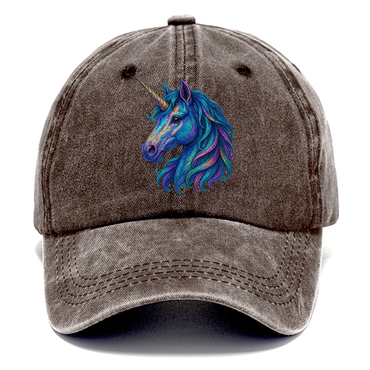rainbow unicorn head artistic illustration Hat
