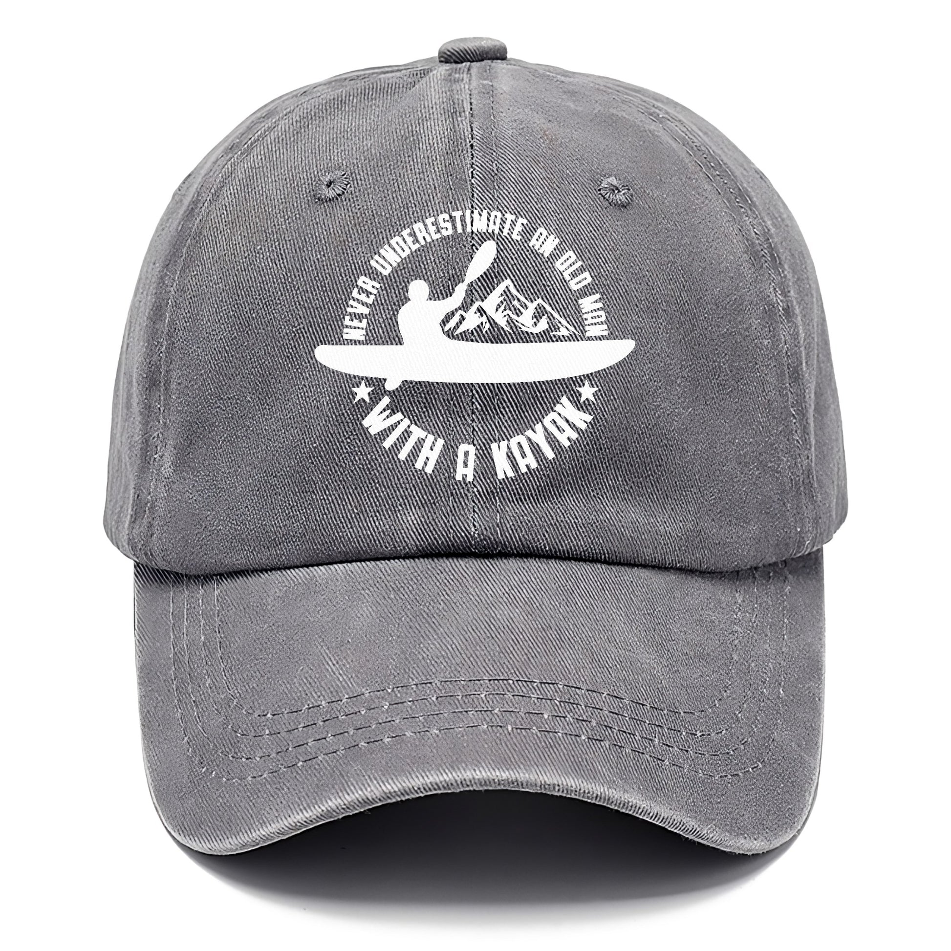 Never Underestimate An Old Man with A Kayak Vintage Classic Cap Graphite