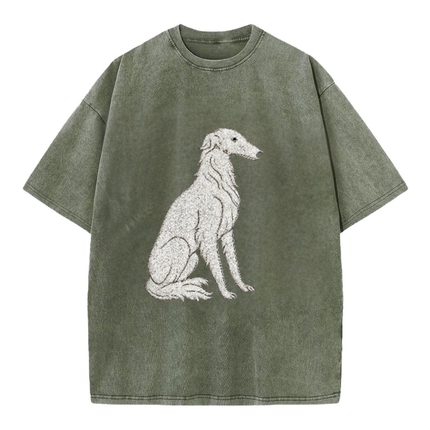 Borzoi White Sitting Pose Hat